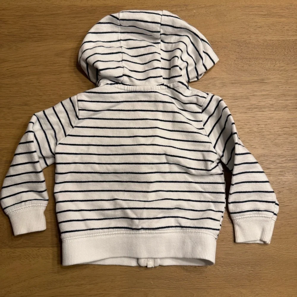 Carter's Navy and White Striped Whale Hoodie